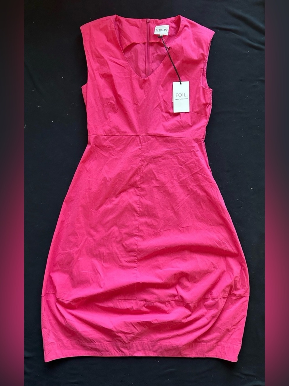 Foil show stopper fandango Bright Pink Sleeveless V-Neck Midi Dress 8